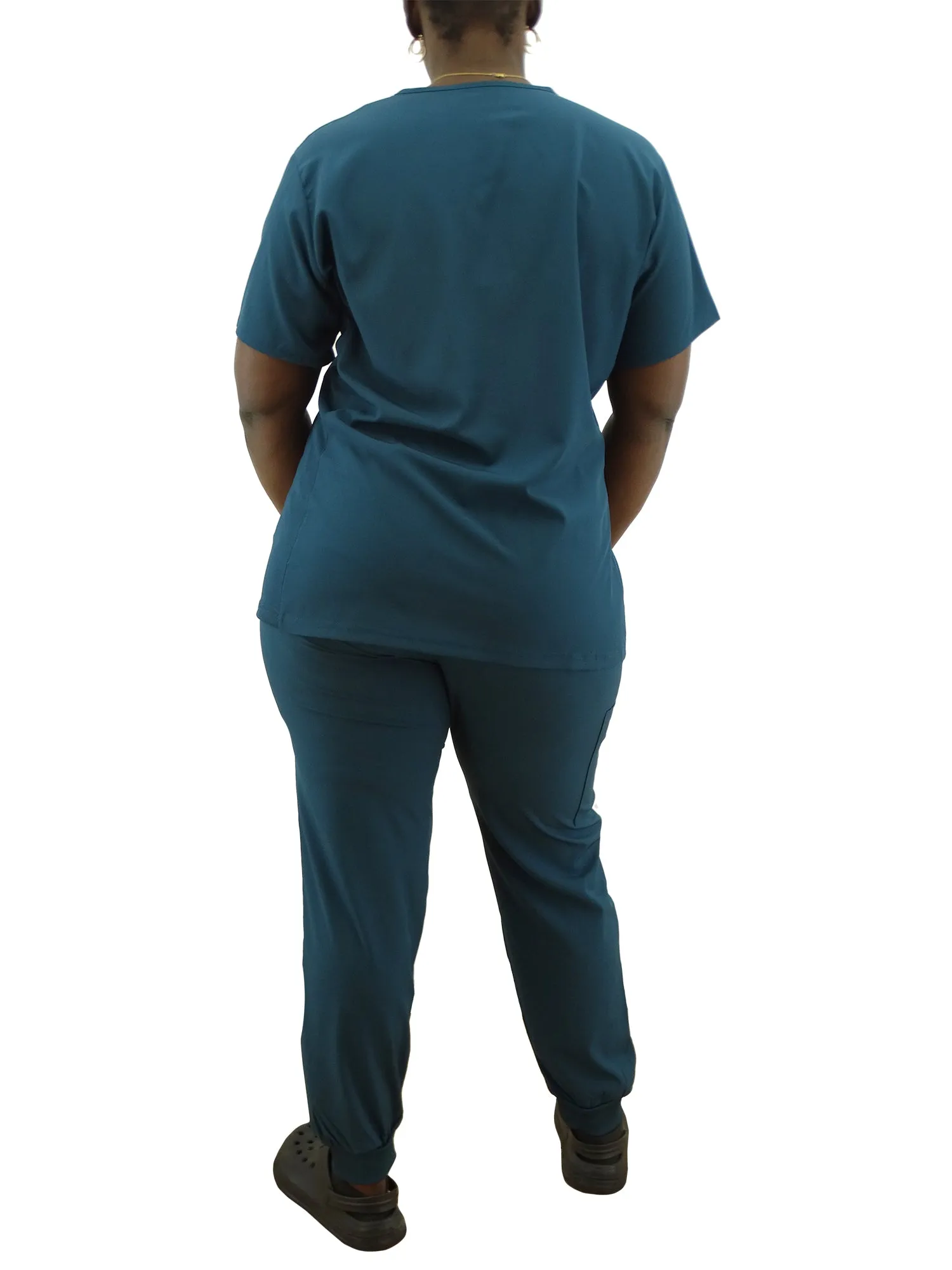 1503CARIBBEAN, Just Scrubs, 2pc Jogger Pants Scrub Set-Caribbean (S-2XL)