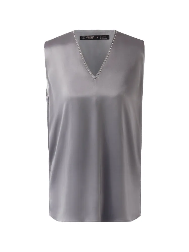 Acetate V-Neck Women Tank Top
