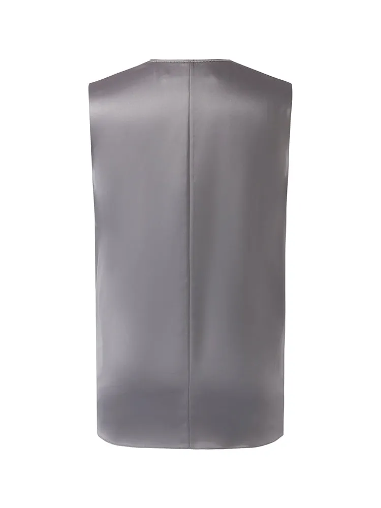 Acetate V-Neck Women Tank Top