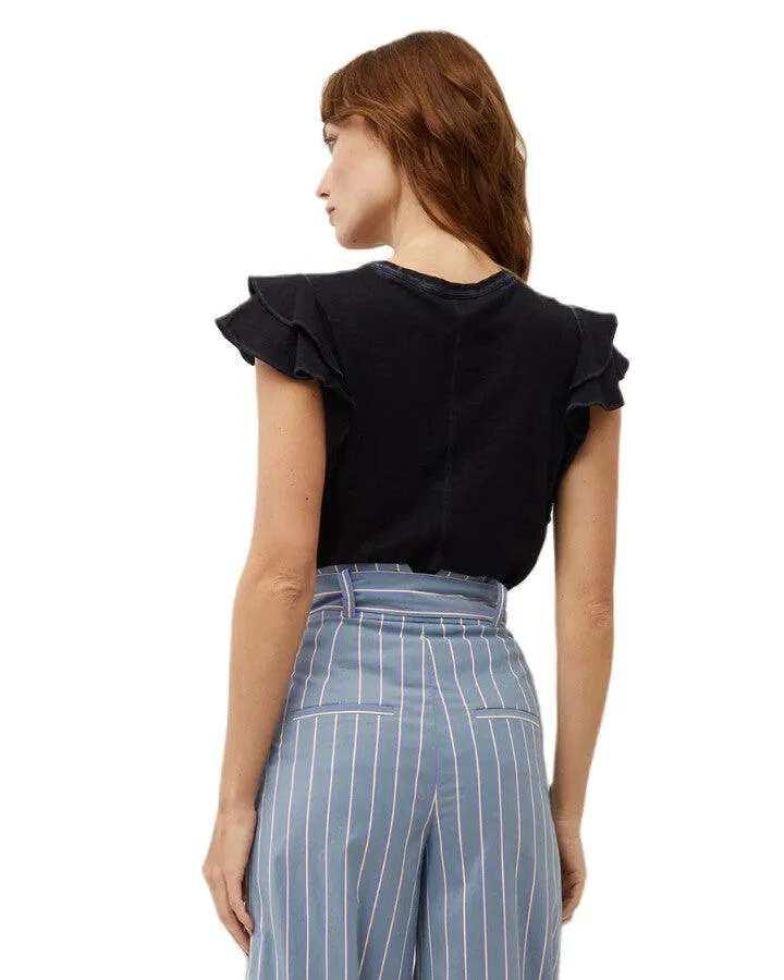 Akeela Ruffled Shoulder Te