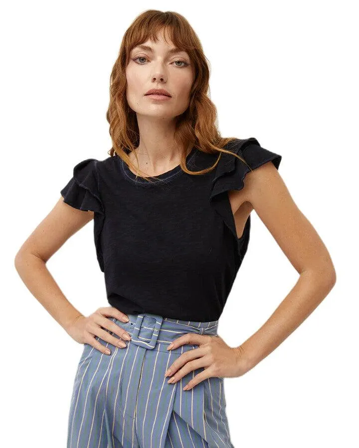 Akeela Ruffled Shoulder Te