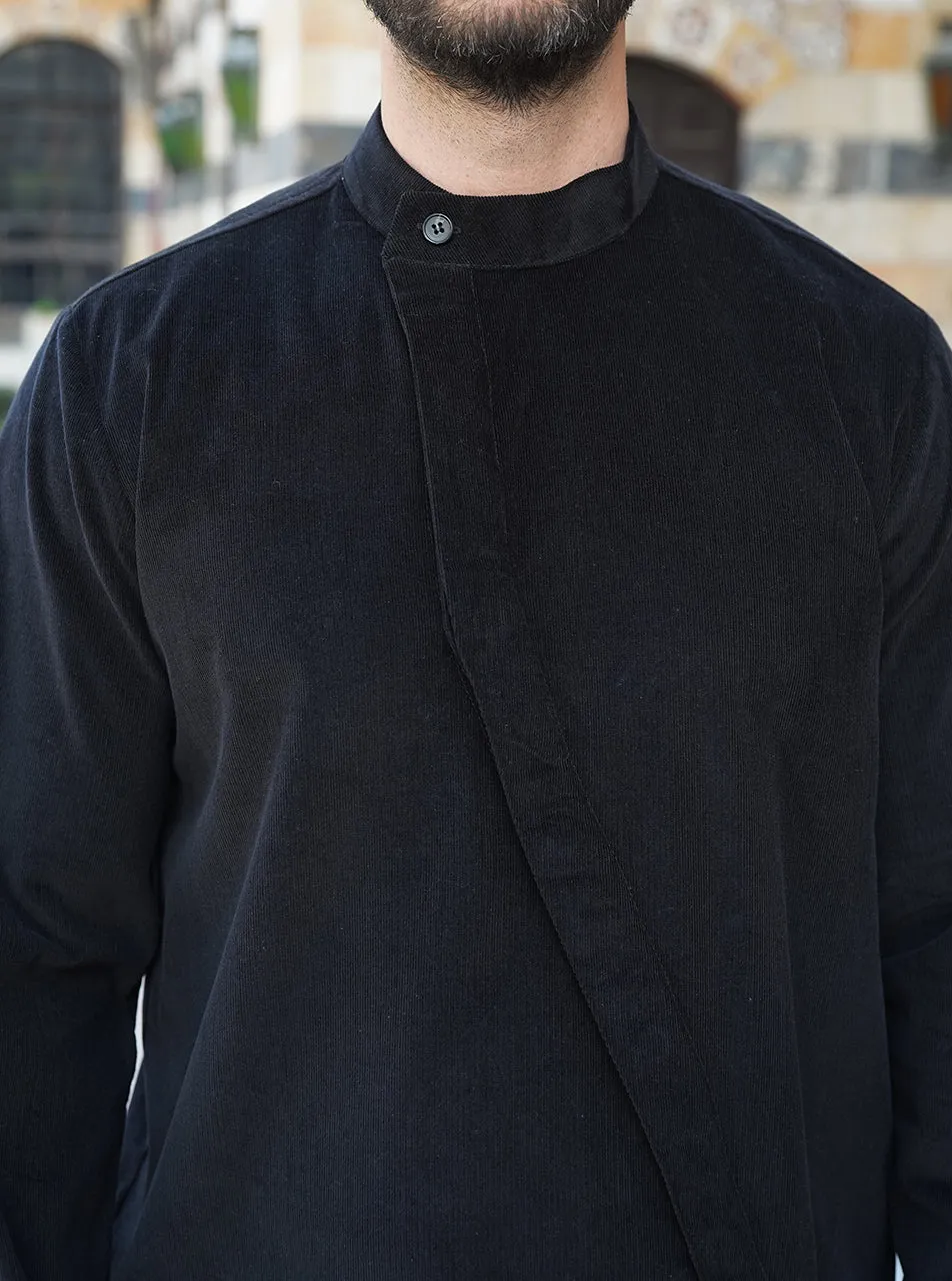 Angled Buttoned Corduroy Shirt
