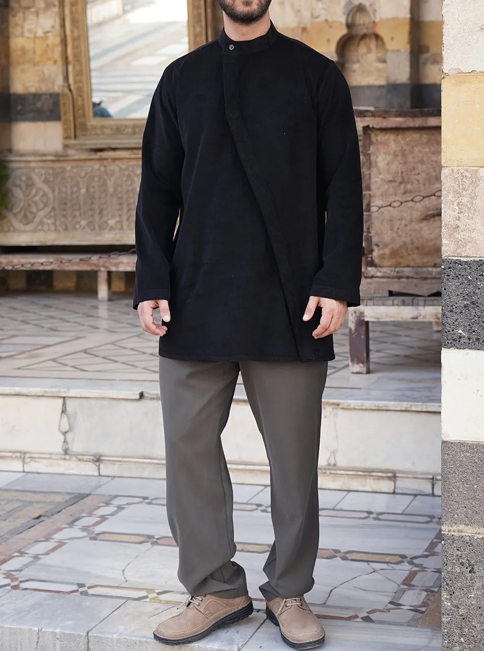 Angled Buttoned Corduroy Shirt