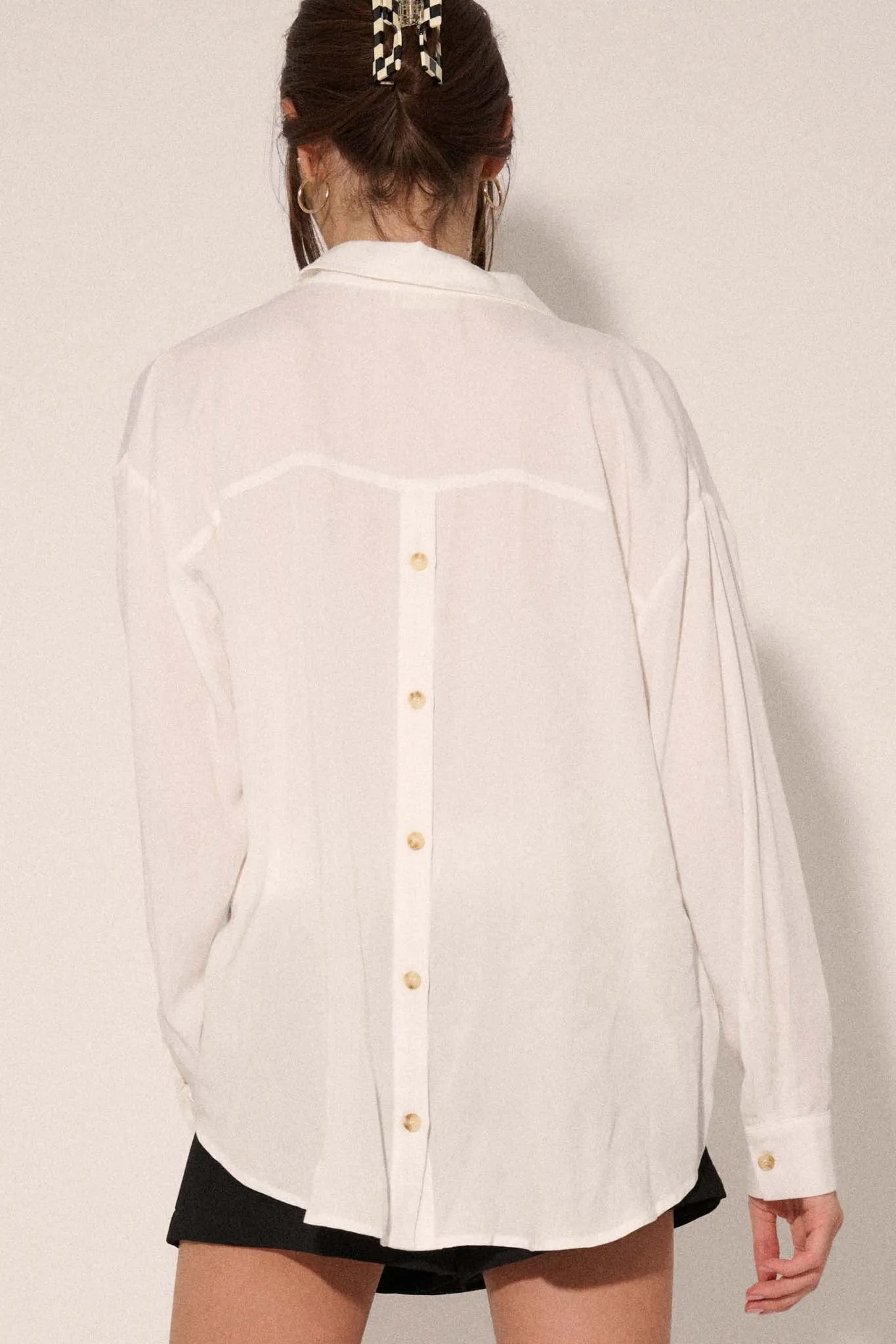Back to Basics Buttoned-Back Pocket Shirt