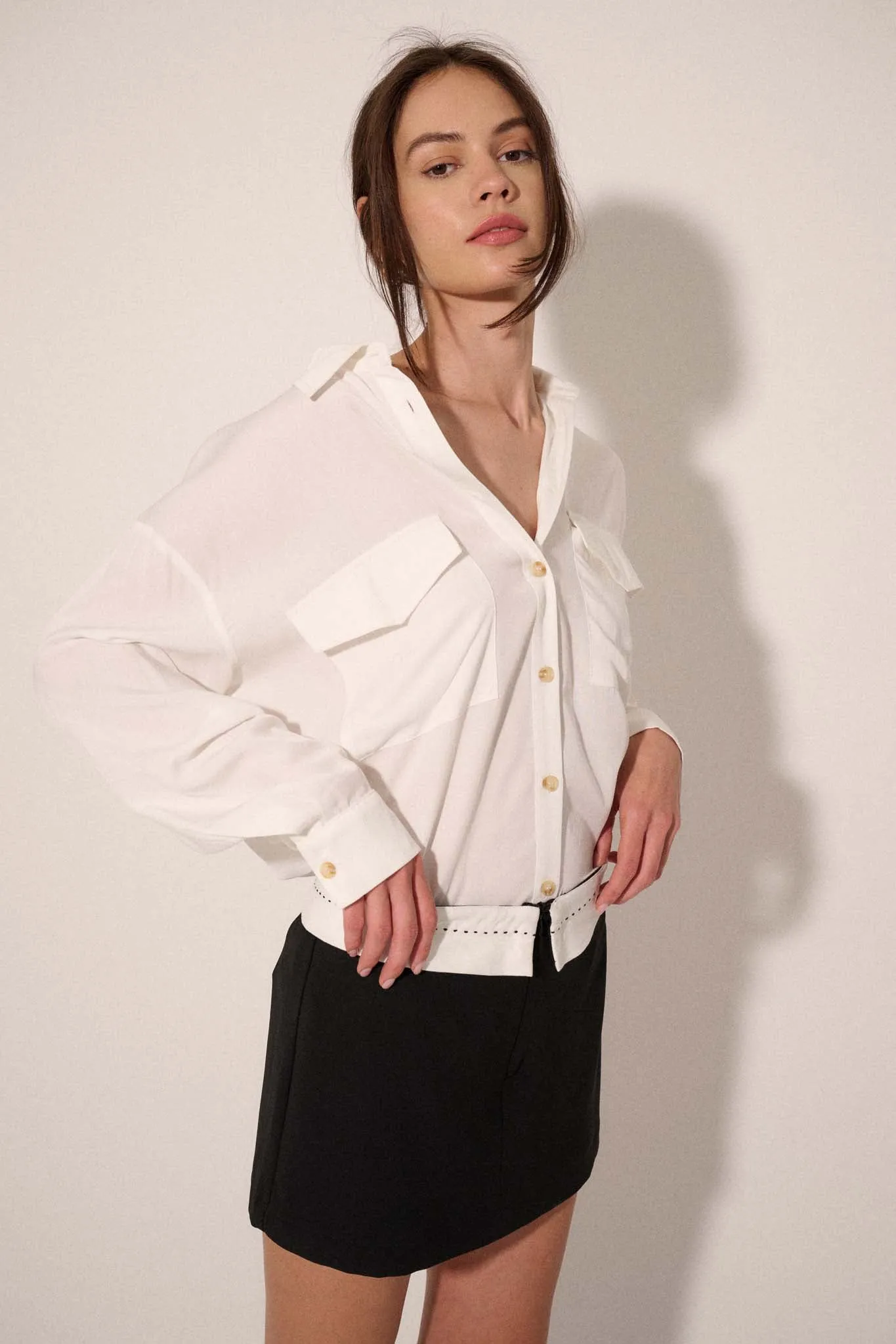 Back to Basics Buttoned-Back Pocket Shirt