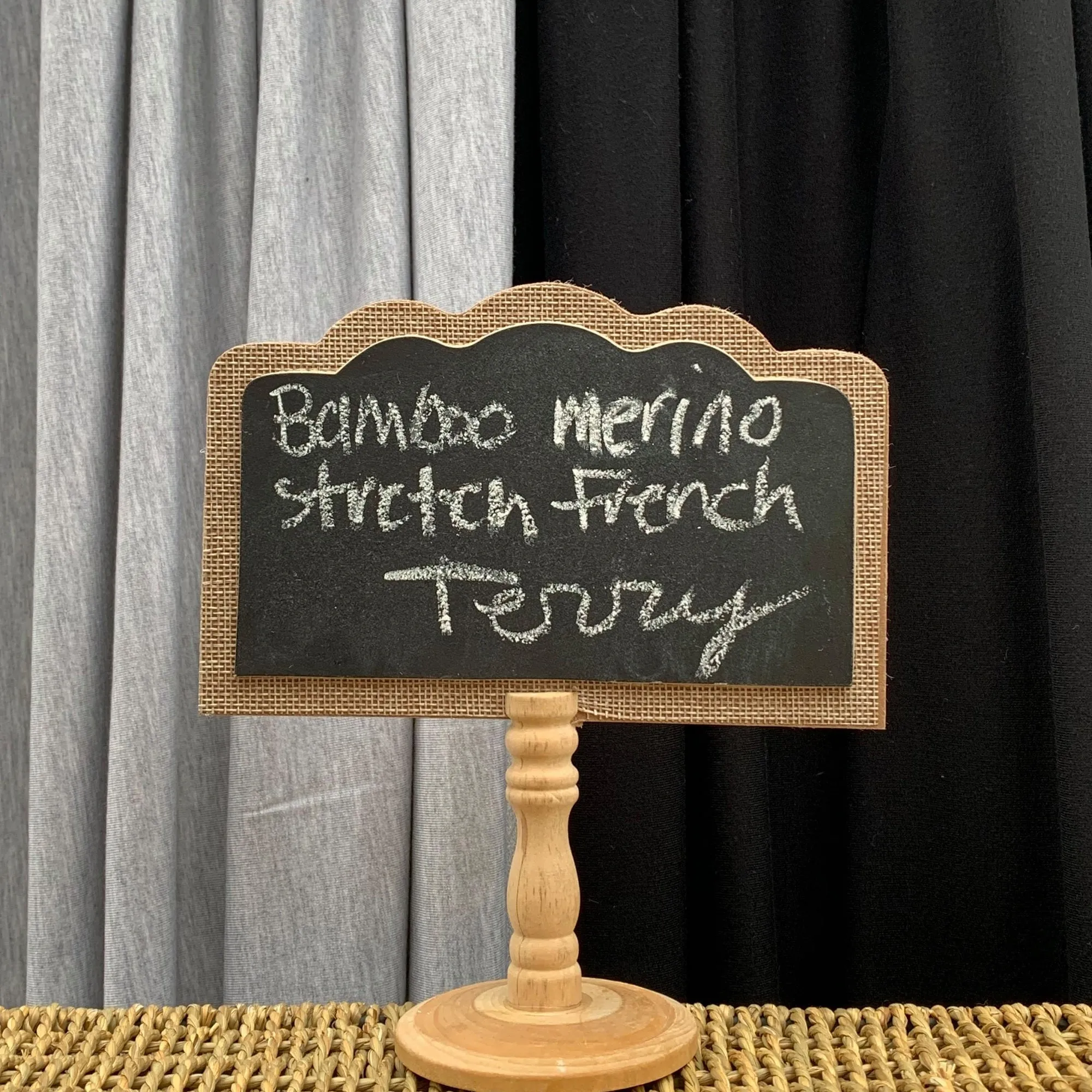 Bamboo Merino Wool Stretch French Terry Fabric, Heather Light Grey - by the Yard