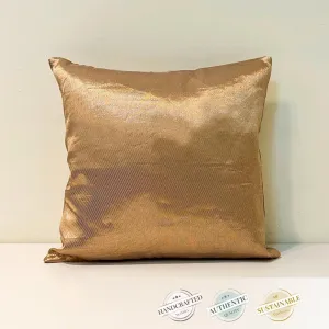 Banarasi Silk Cushion Cover in Blush Gold