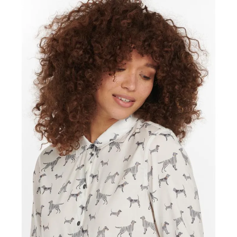 Barbour Safari Ladies Shirt - Off White Country Print