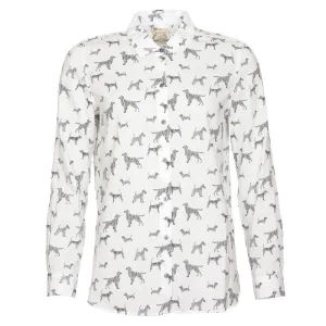 Barbour Safari Ladies Shirt - Off White Country Print