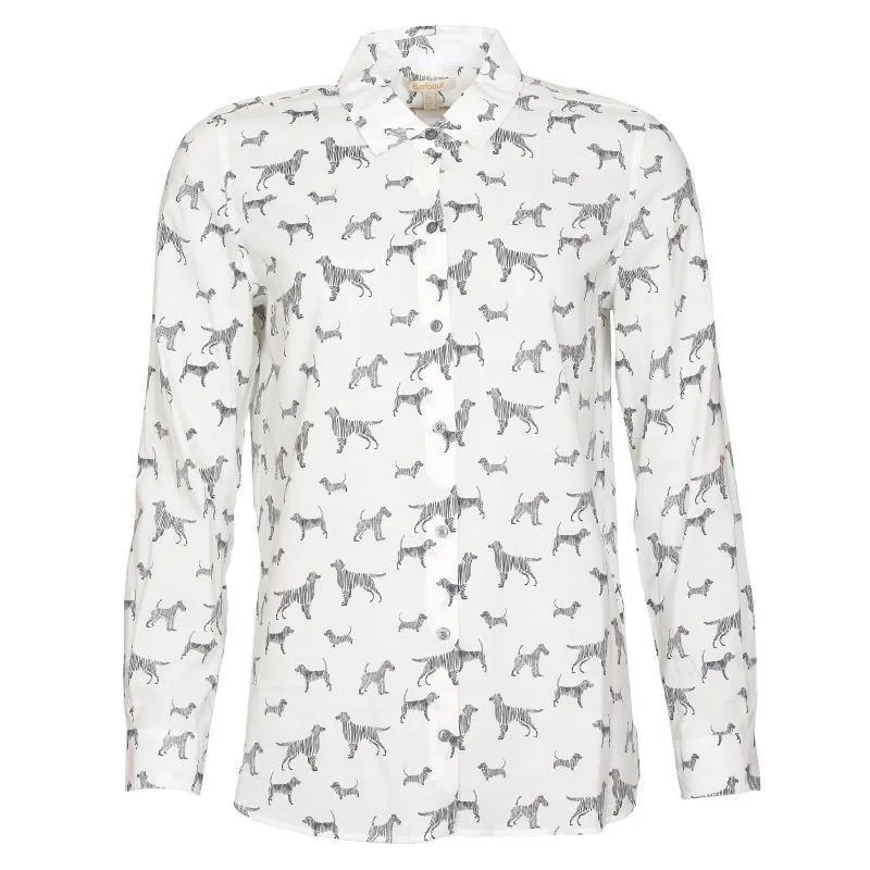 Barbour Safari Ladies Shirt - Off White Country Print