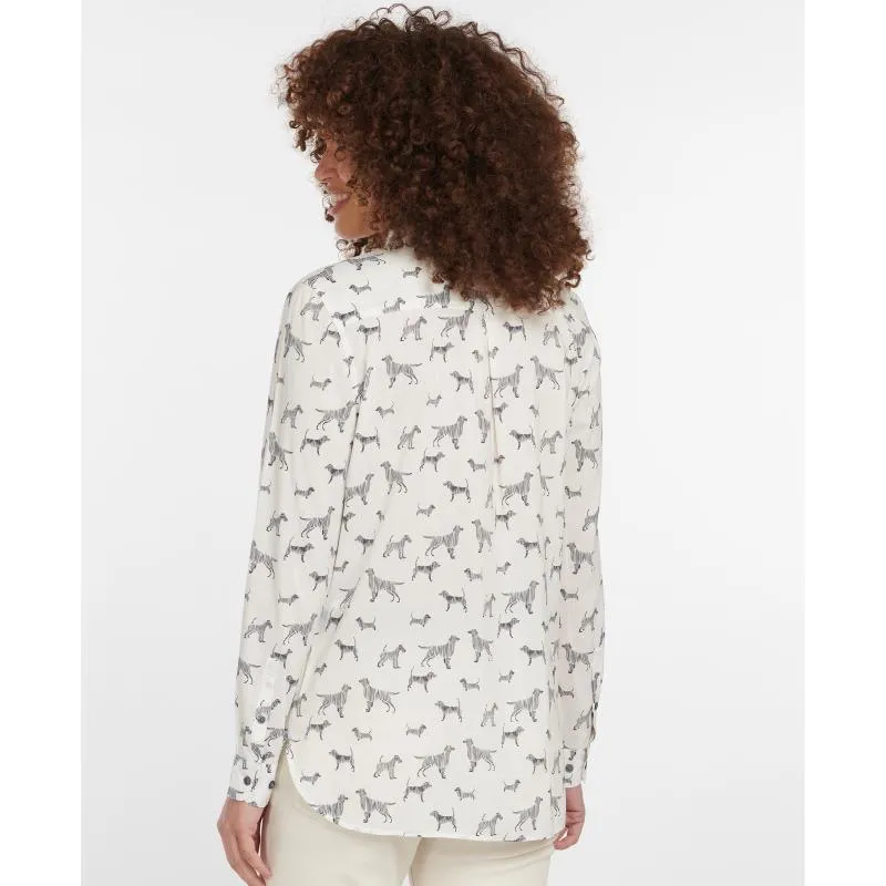 Barbour Safari Ladies Shirt - Off White Country Print