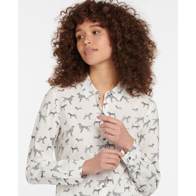 Barbour Safari Ladies Shirt - Off White Country Print