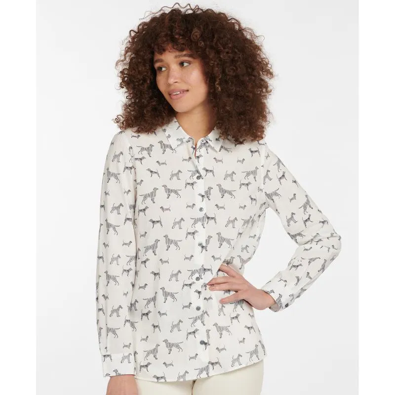 Barbour Safari Ladies Shirt - Off White Country Print