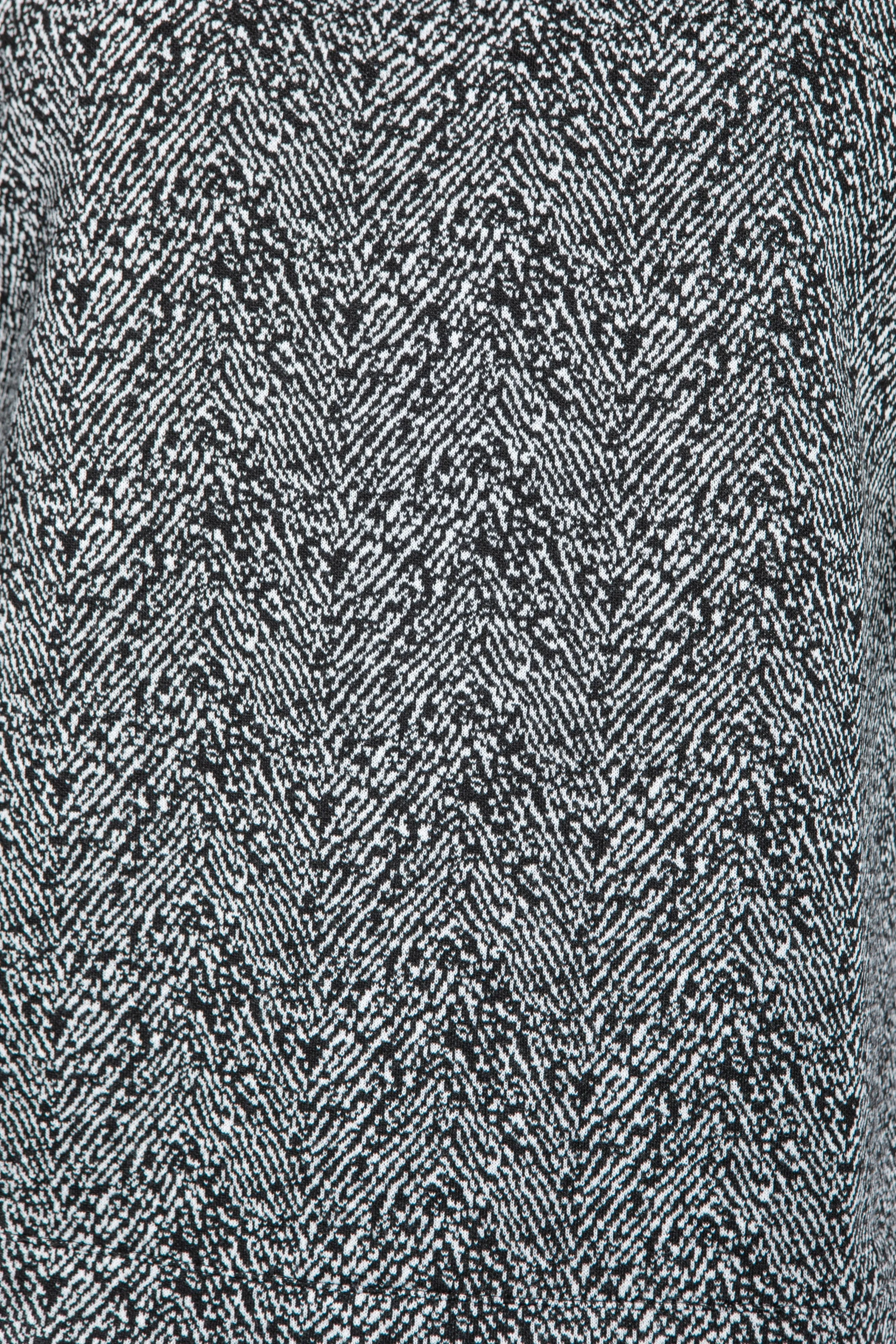 Black & White Print Knit with Attached Under Shirt