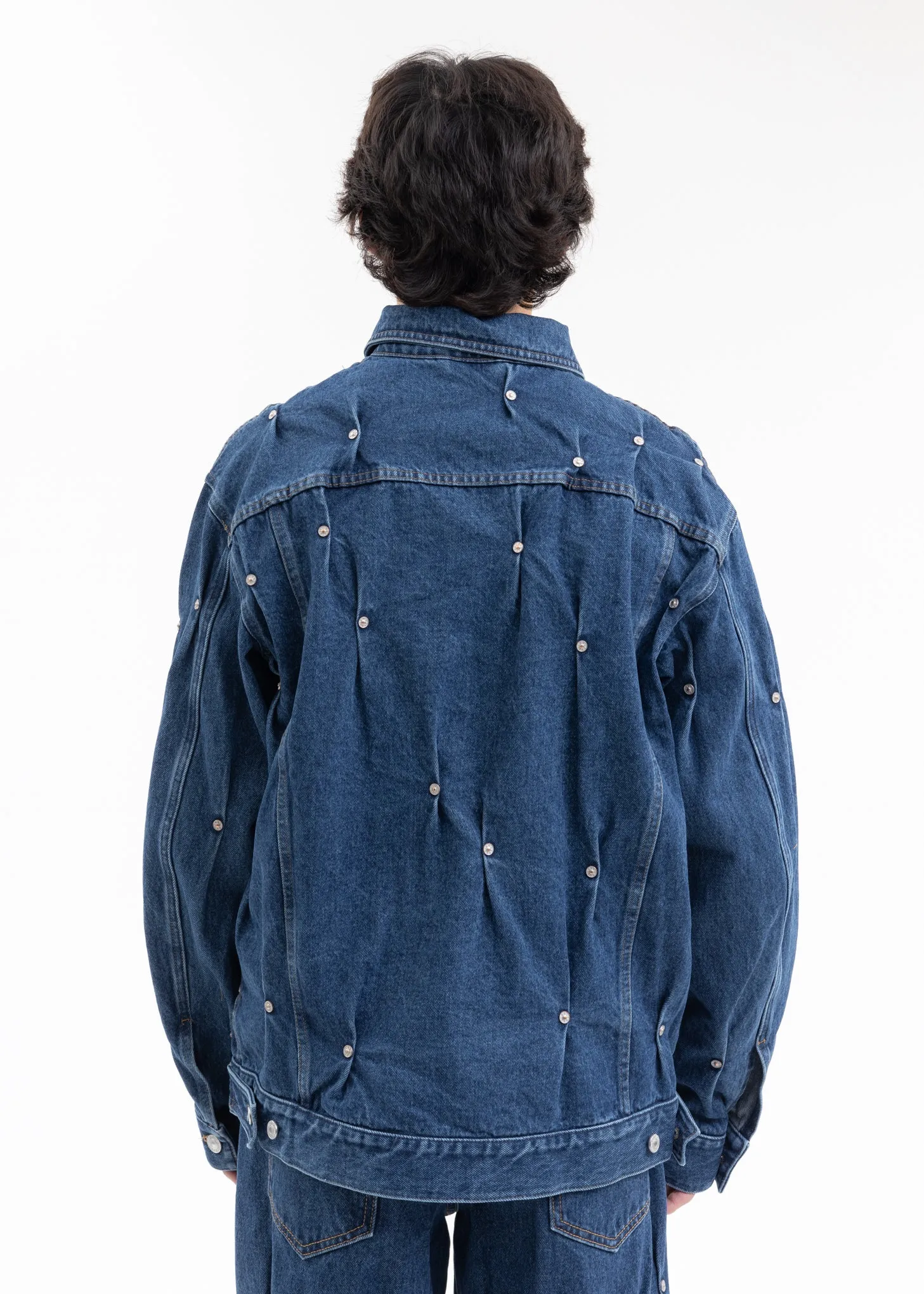 BLUE MULTI RIVET DENIM JACKET
