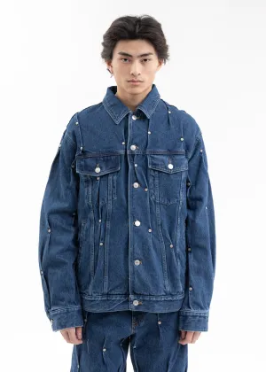 BLUE MULTI RIVET DENIM JACKET