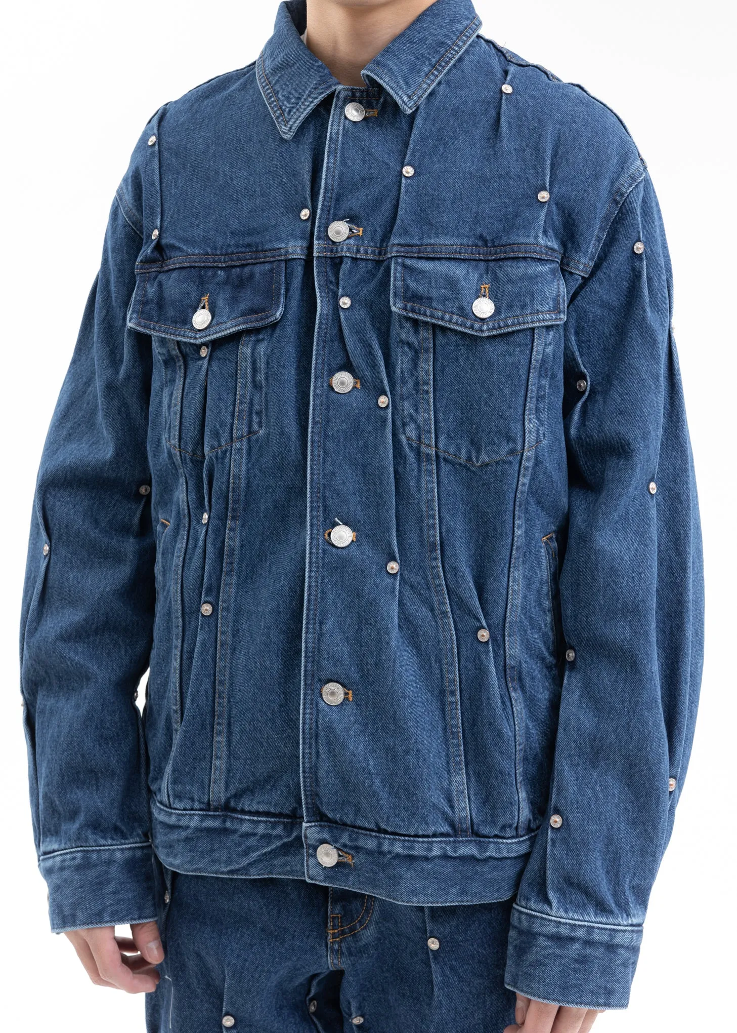 BLUE MULTI RIVET DENIM JACKET
