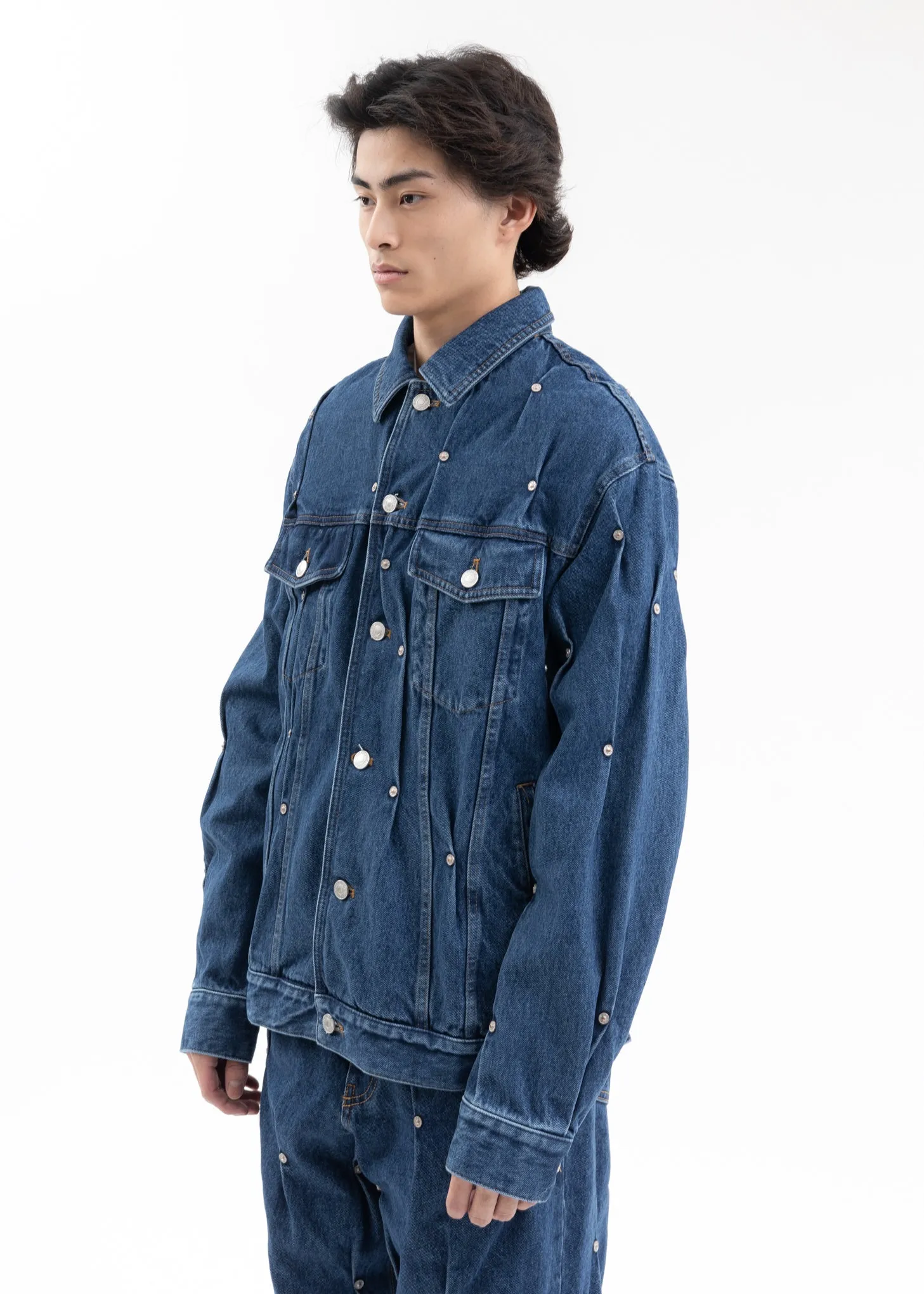 BLUE MULTI RIVET DENIM JACKET