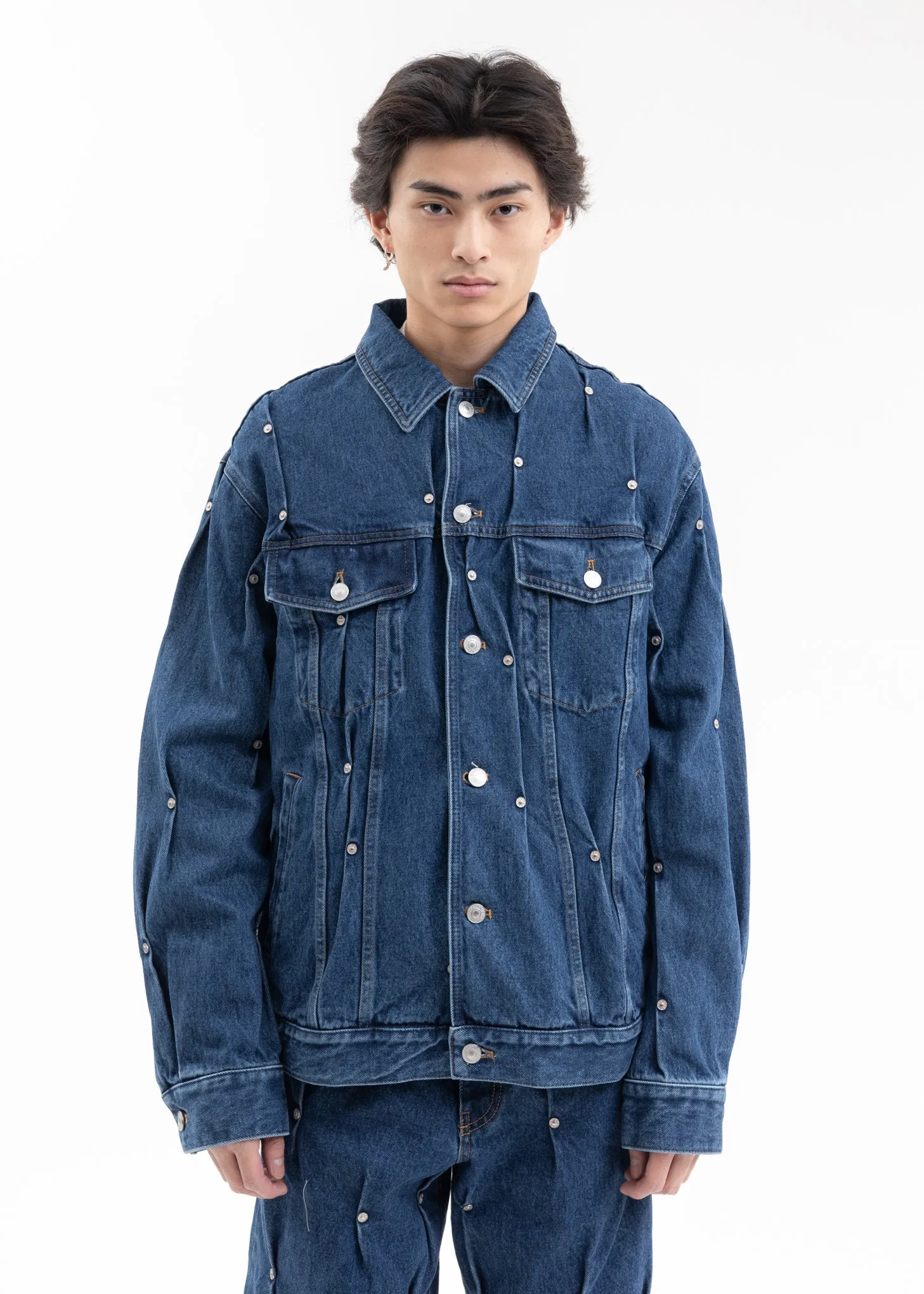 BLUE MULTI RIVET DENIM JACKET
