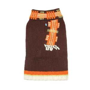 BROWN FOXY SCARF DOG SWEATER