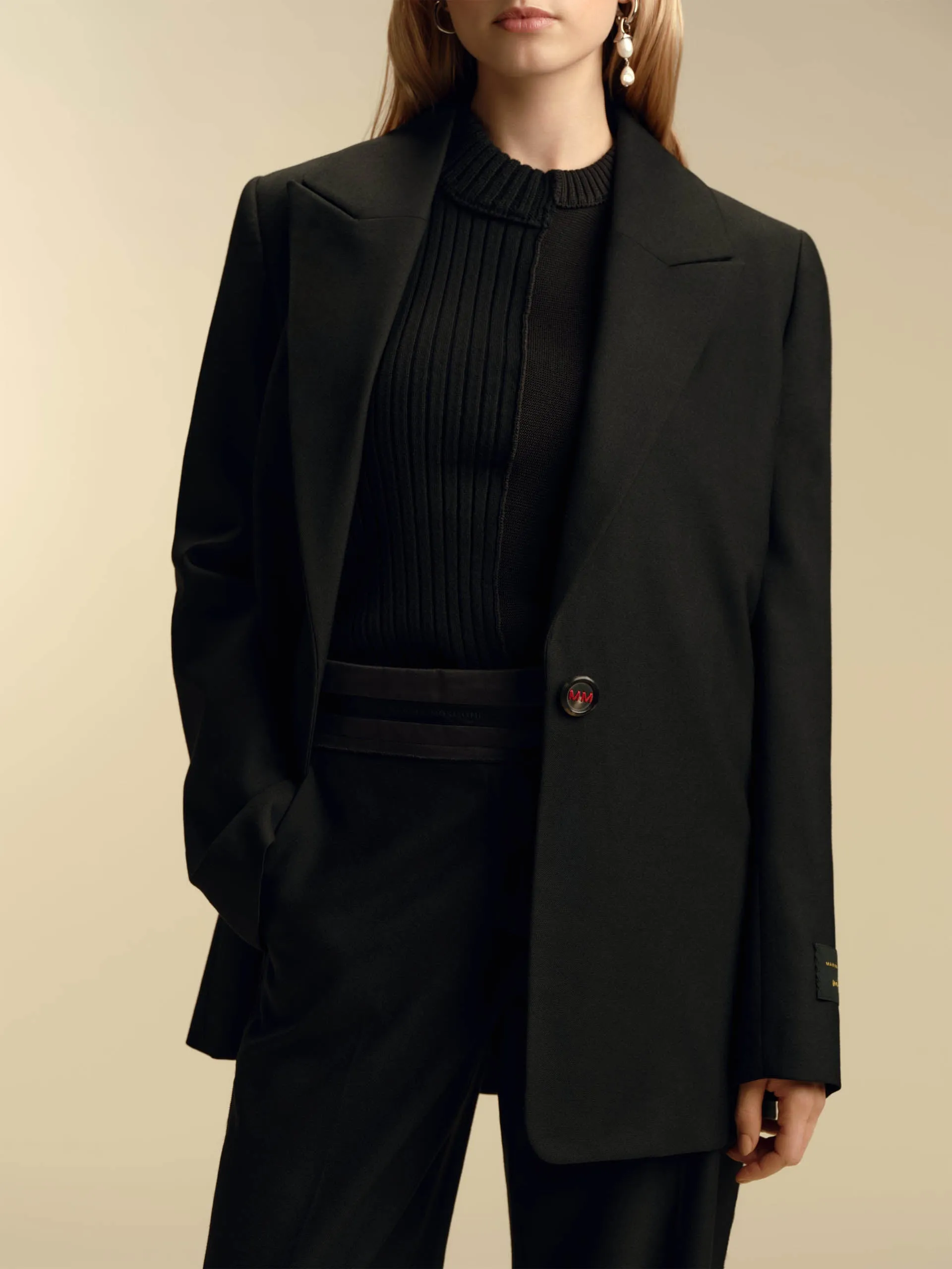 Brown slim boyfriend blazer