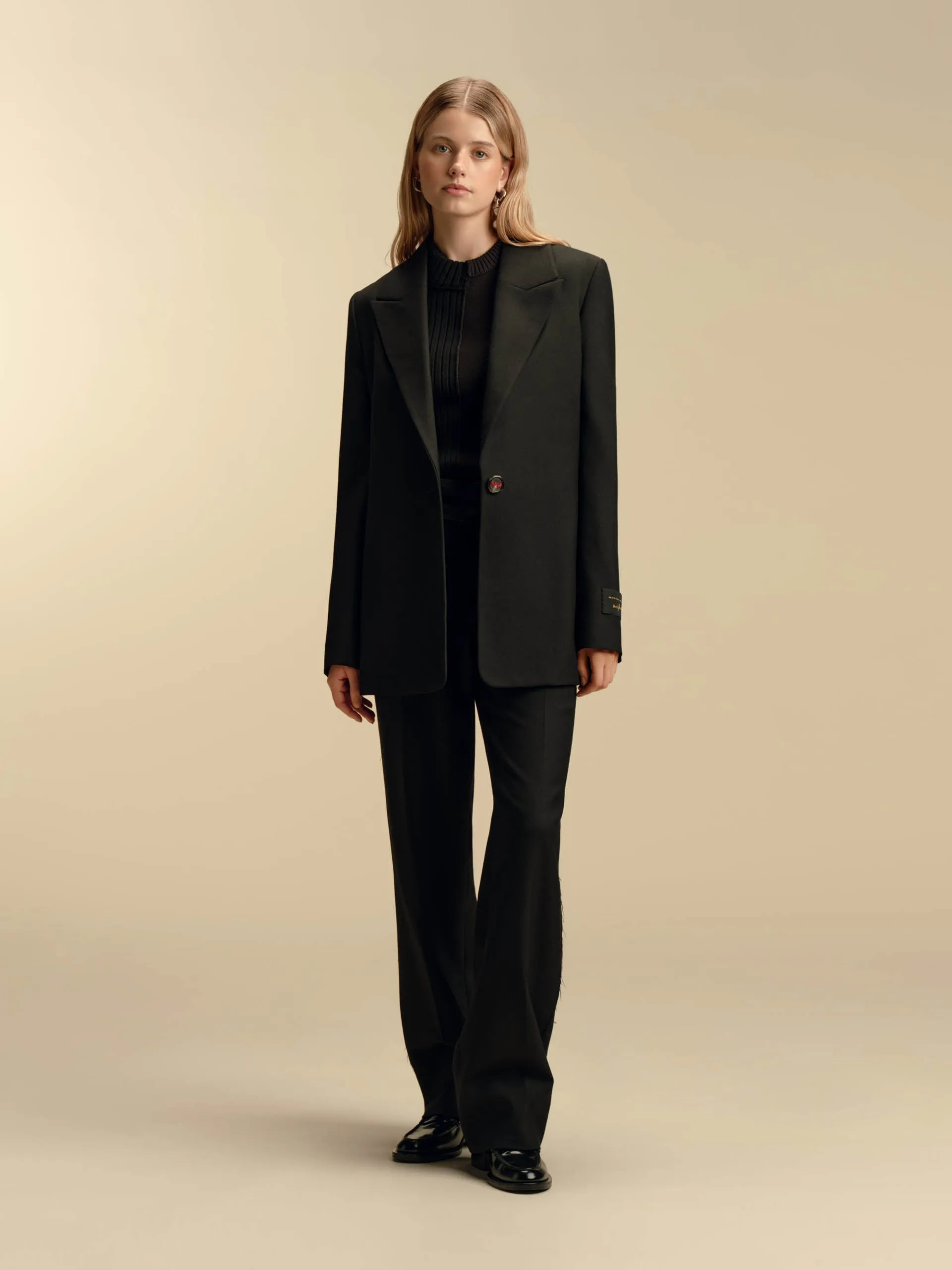 Brown slim boyfriend blazer
