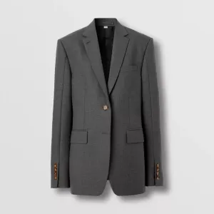 BURBERRY RELAXED FIT WOOL TAILORED JACKET
