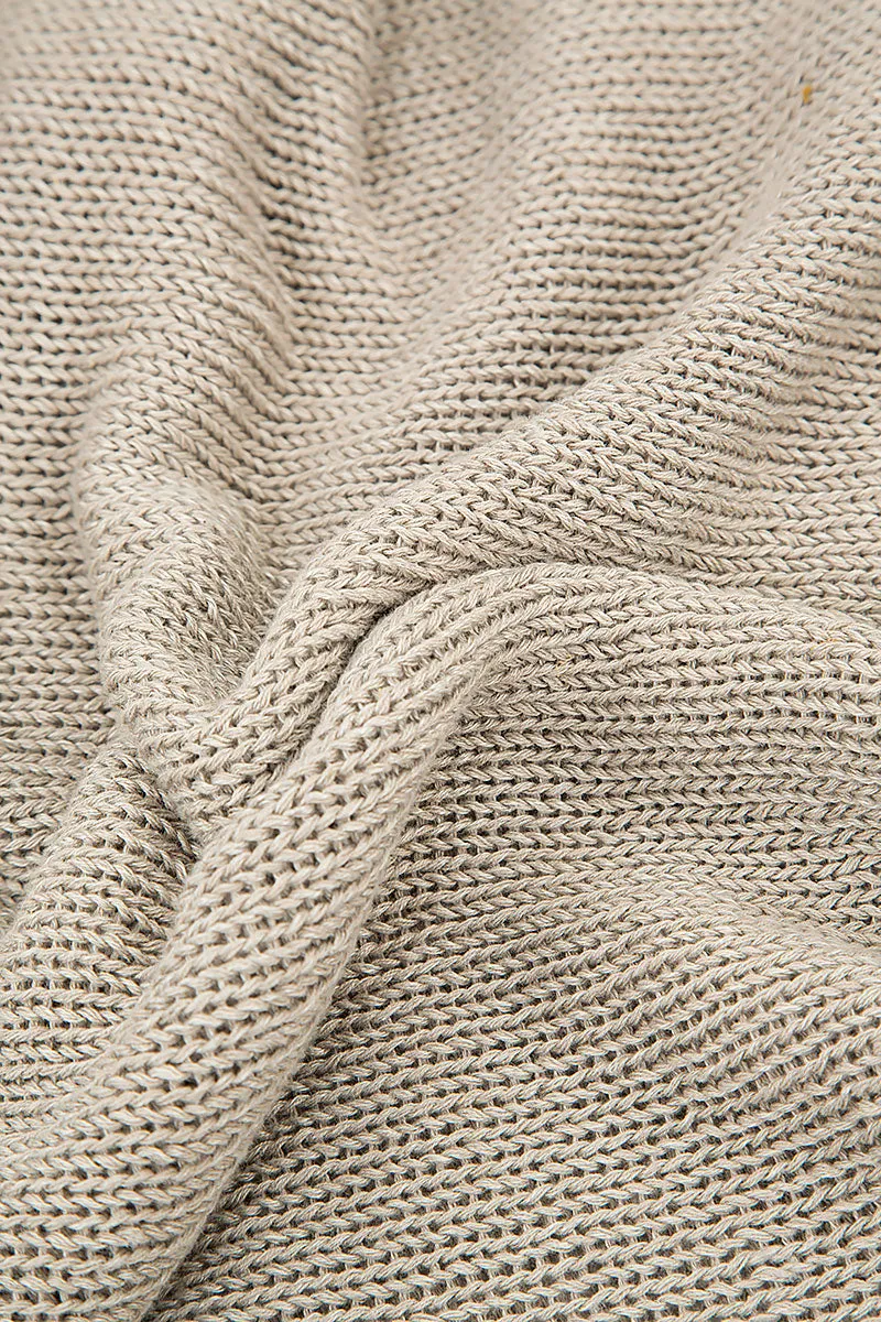 Buttoned Natural Linen Cardigan