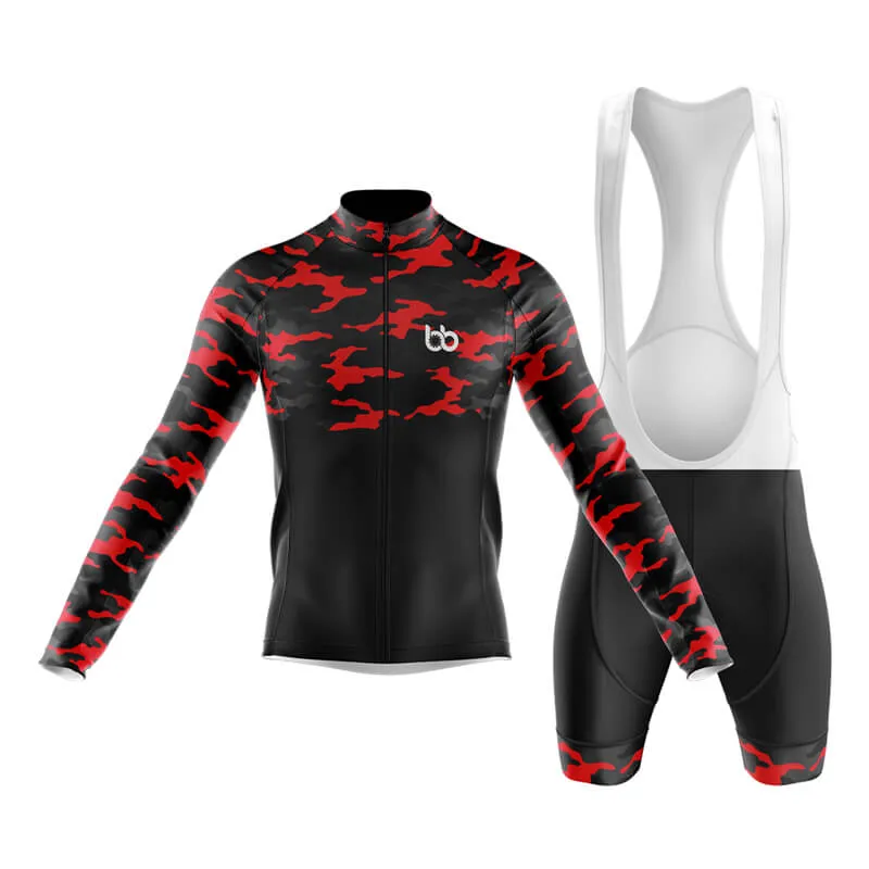 Camouflage Neck Club Cycling Kit (V1) (Red)