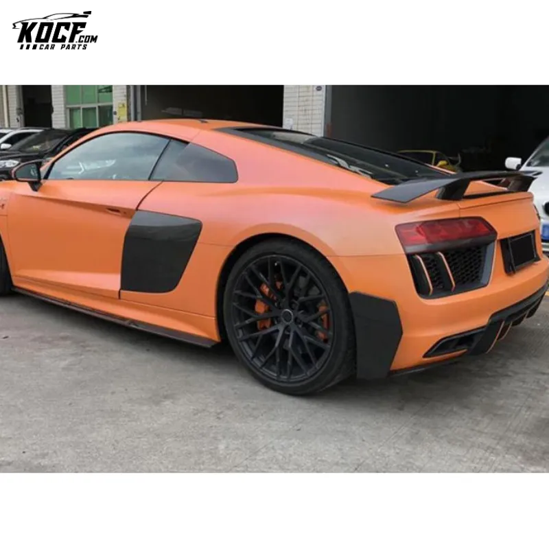Carbon Fiber Side Skirts Extensions Add-on for Audi R8 V10 PLUS 2016-2019
