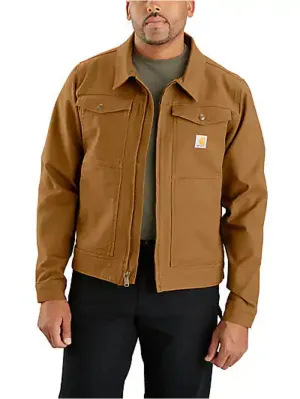 Carhartt 105748-BRN Mens Rugged Flex Relaxed Fit Duck Jacket Brown