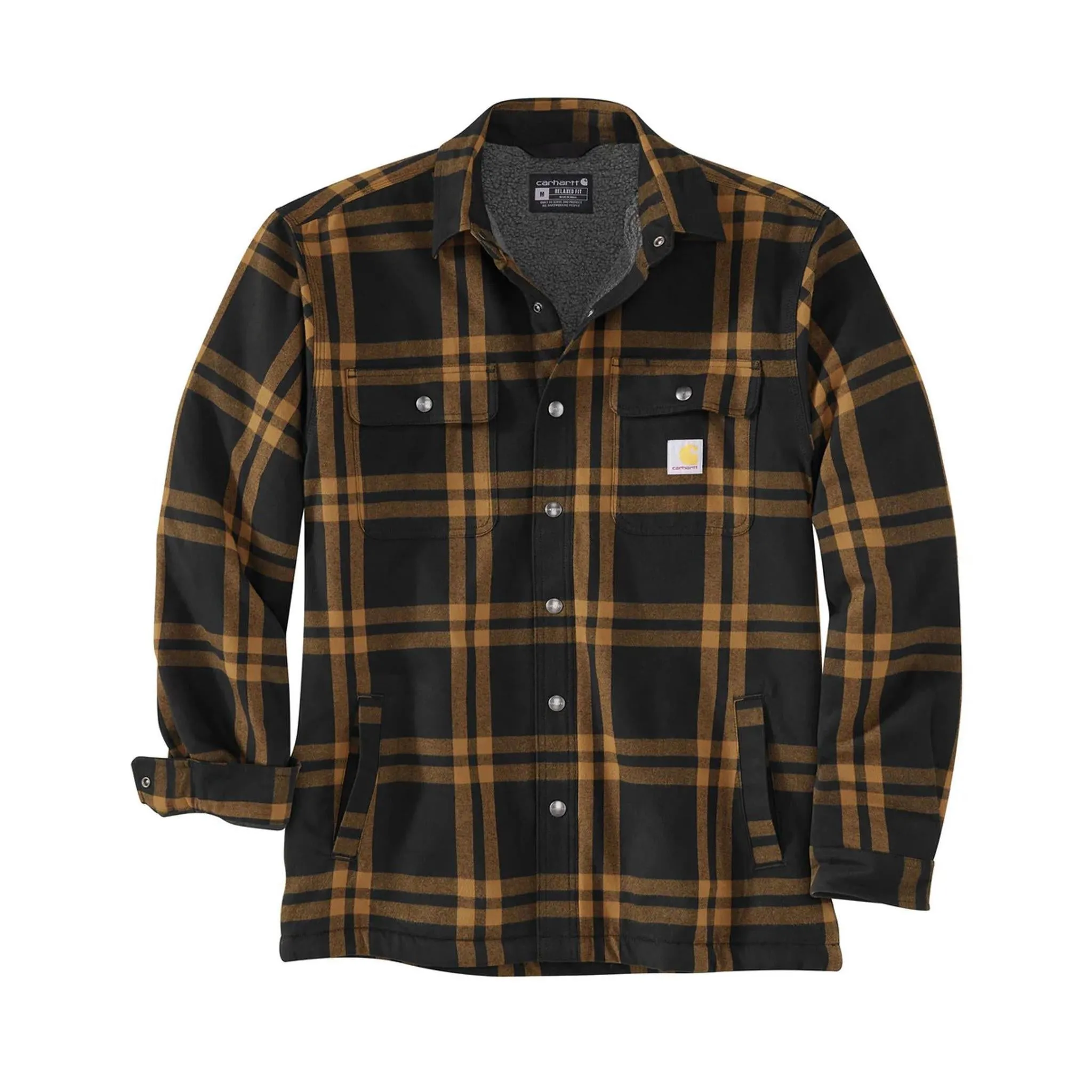 Carhartt Men's Relaxed Fit Flannel Sherpa-Lined Jacket