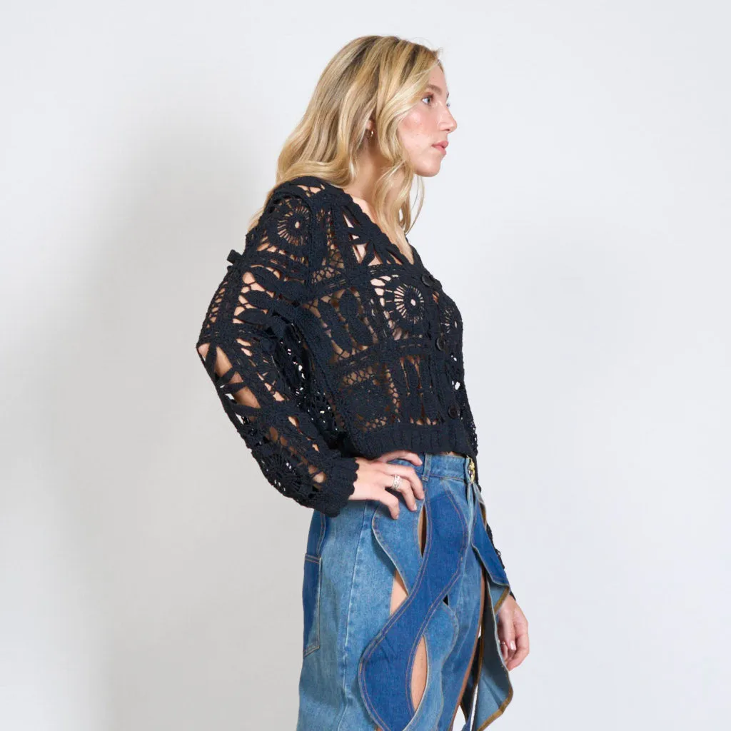 Chunky crochet cardigan wholesale