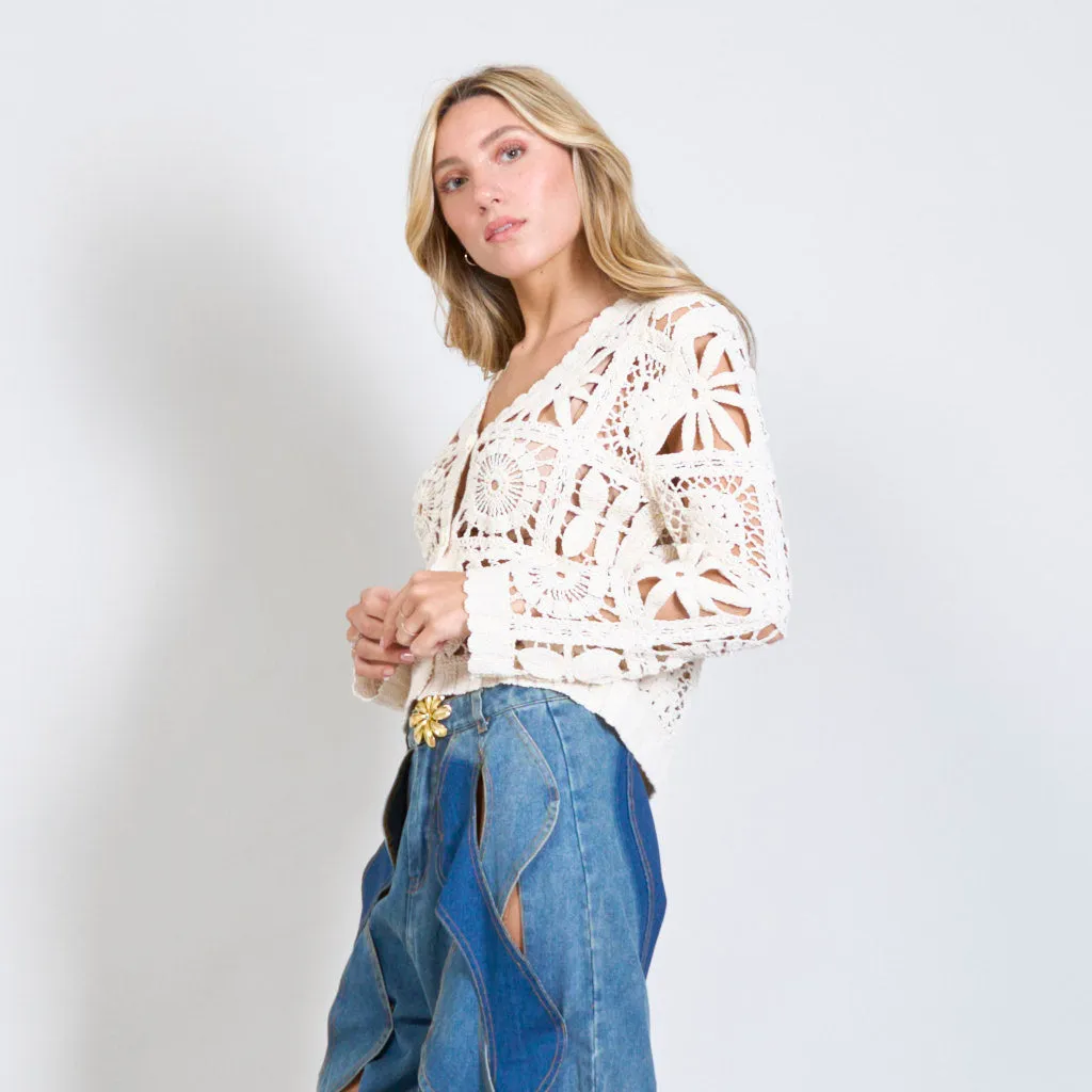 Chunky crochet cardigan wholesale