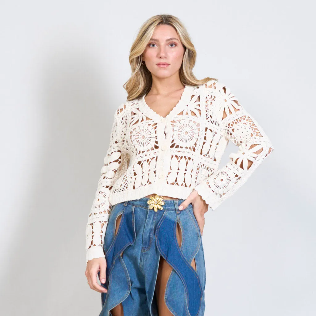 Chunky crochet cardigan wholesale