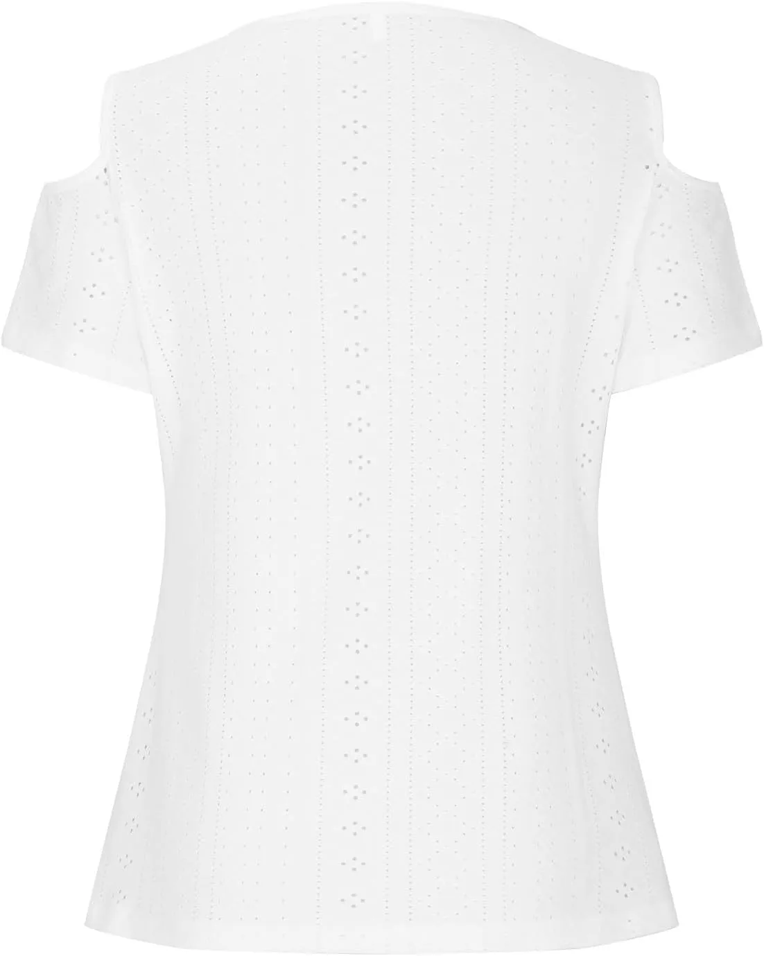 Cold Shoulder Tops for Women 2024 Casual Summer Sexy Eyelet Tunic Shirts Short Sleeve V Neck Boho Blouses
