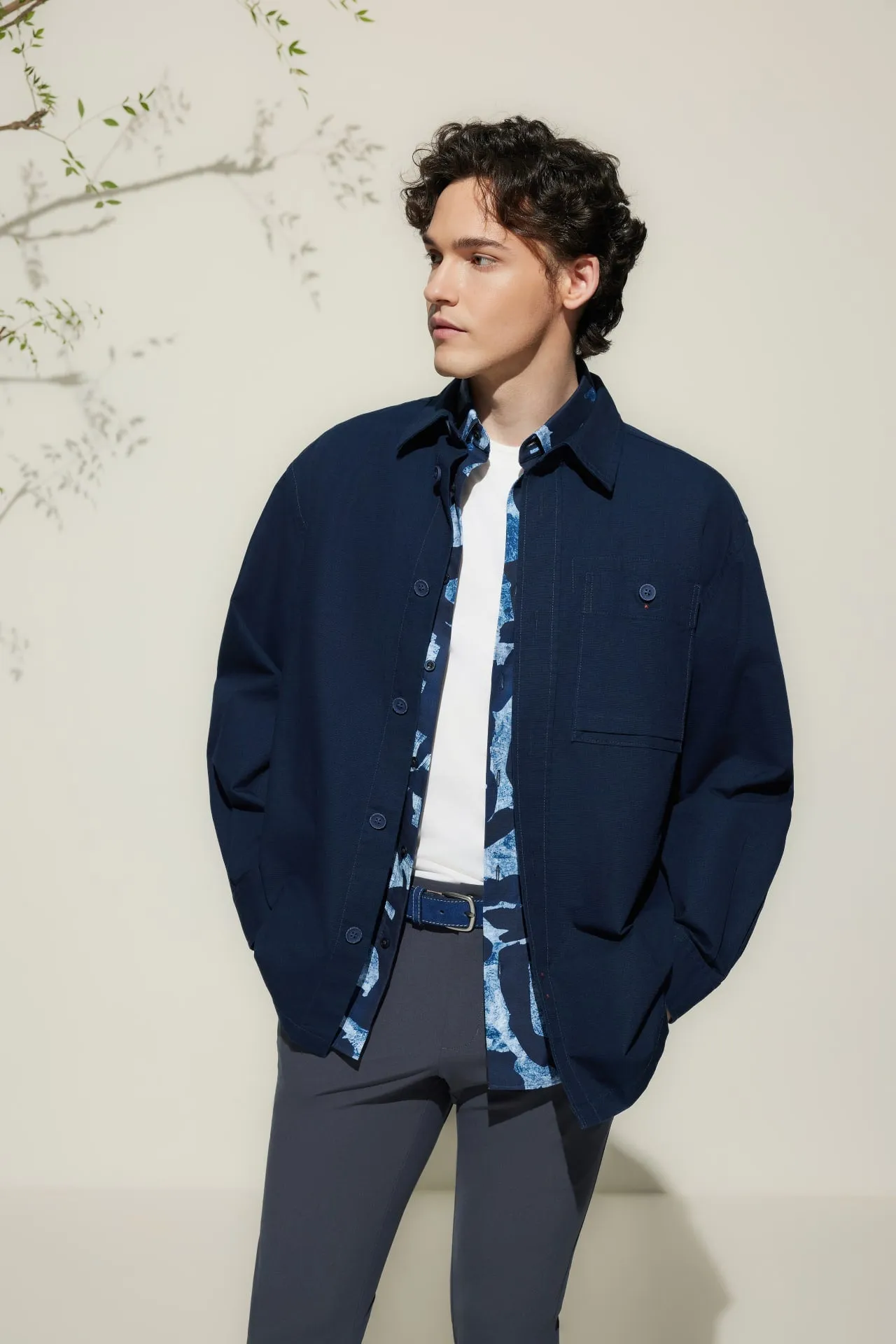 Cotton Ribstop Relax Fit Overshirt Jacket