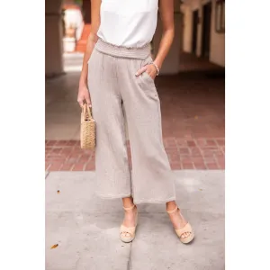 Cotton Side Slit Cropped Pant