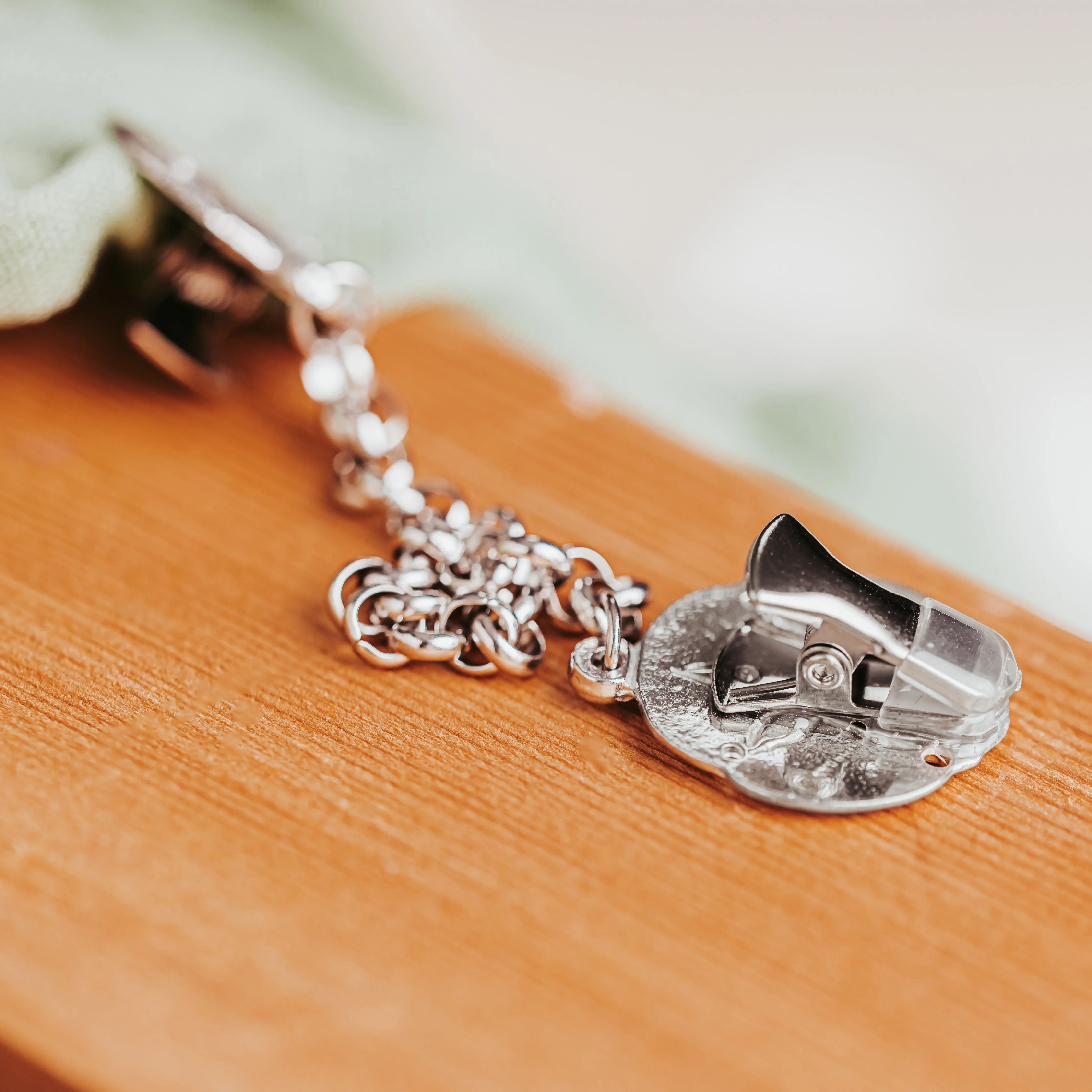 Custom Cardigan Clasp - Sweater Clip - Select your Design and Chain Length