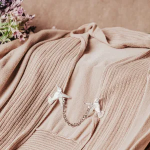 Custom Cardigan Clasp - Sweater Clip - Select your Design and Chain Length