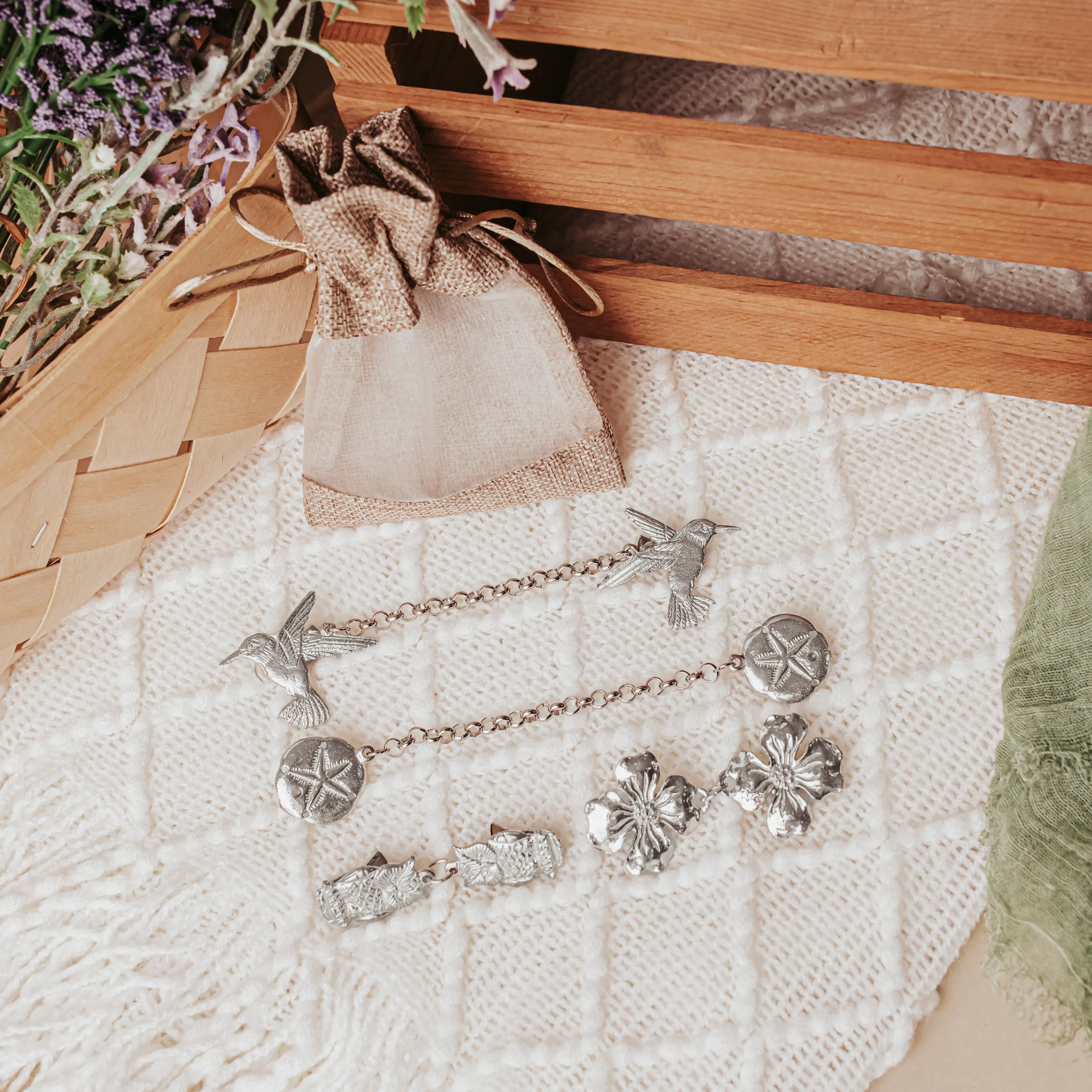 Custom Cardigan Clasp - Sweater Clip - Select your Design and Chain Length