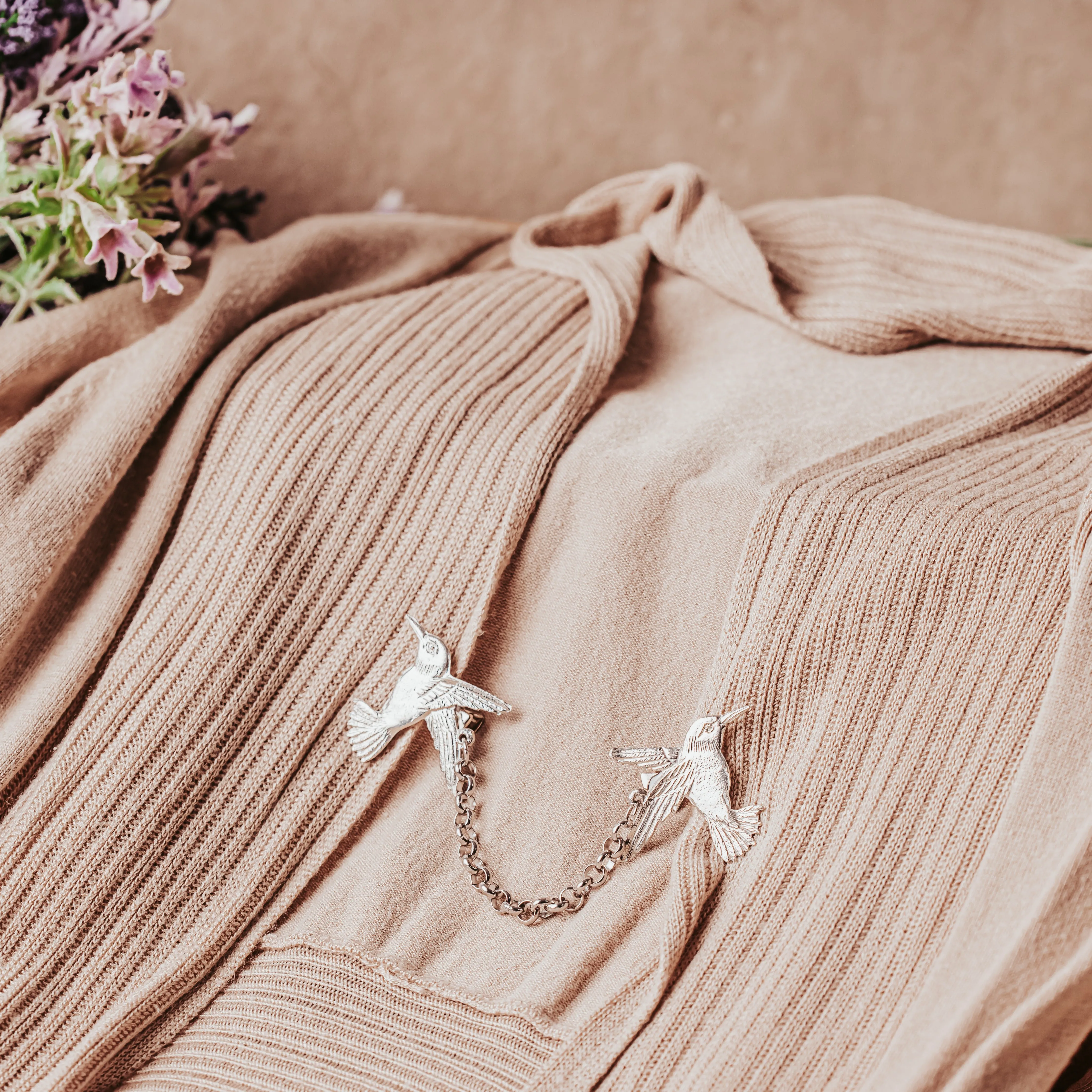 Custom Cardigan Clasp - Sweater Clip - Select your Design and Chain Length