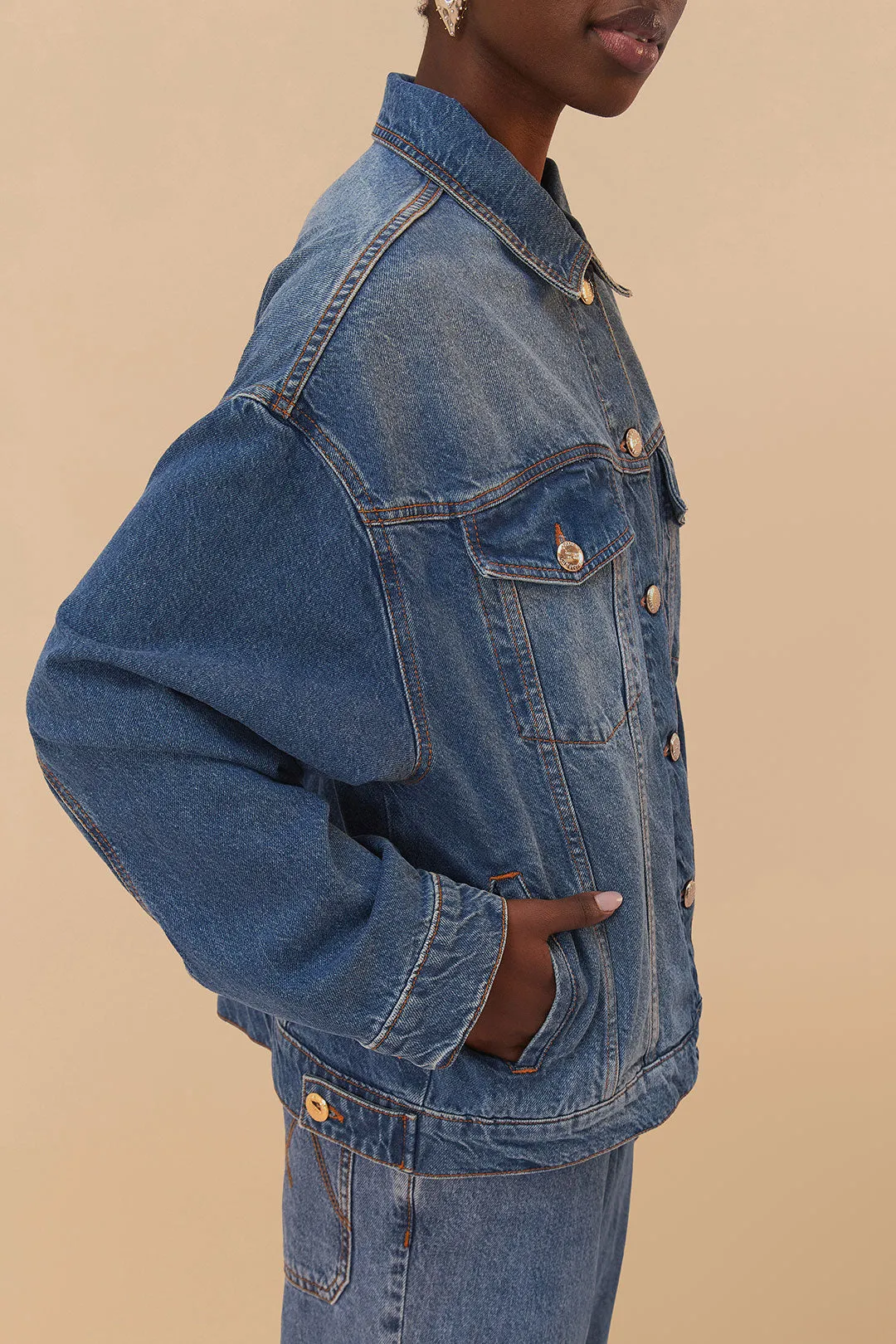 Denim Buttoned Jacket