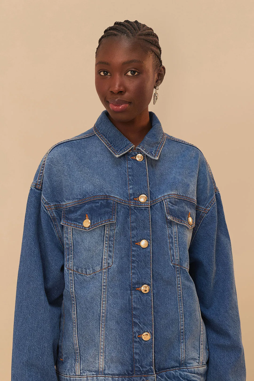 Denim Buttoned Jacket
