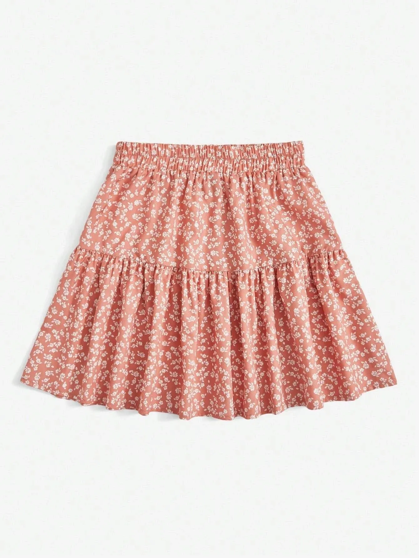 Ditsy Floral Ruffle Hem Skirt