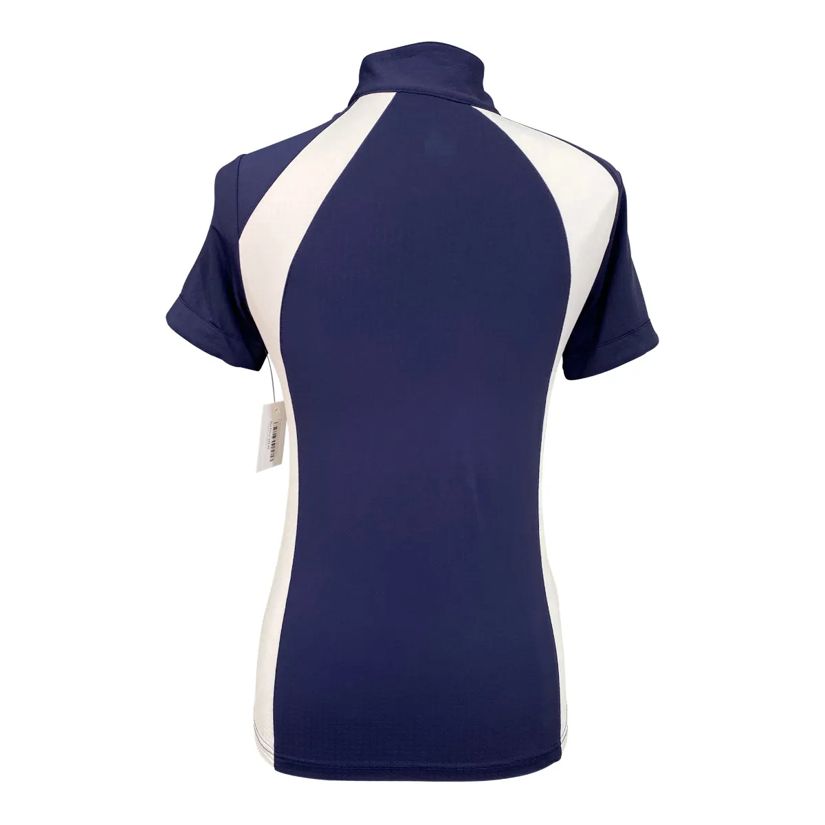 EIS Paneled Short Sleeve Sunshirt in Navy w/Red & White - Women's Small