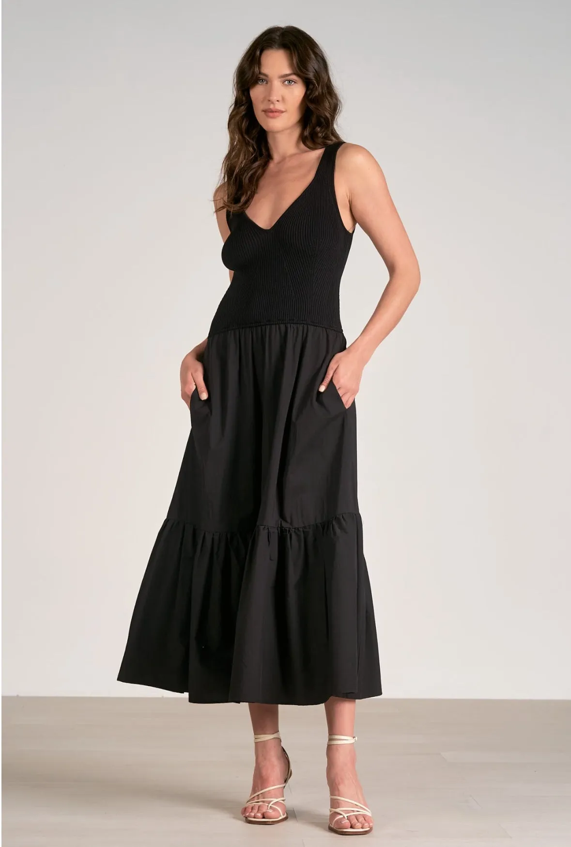 Elan: Black Casual Dress wkr5946