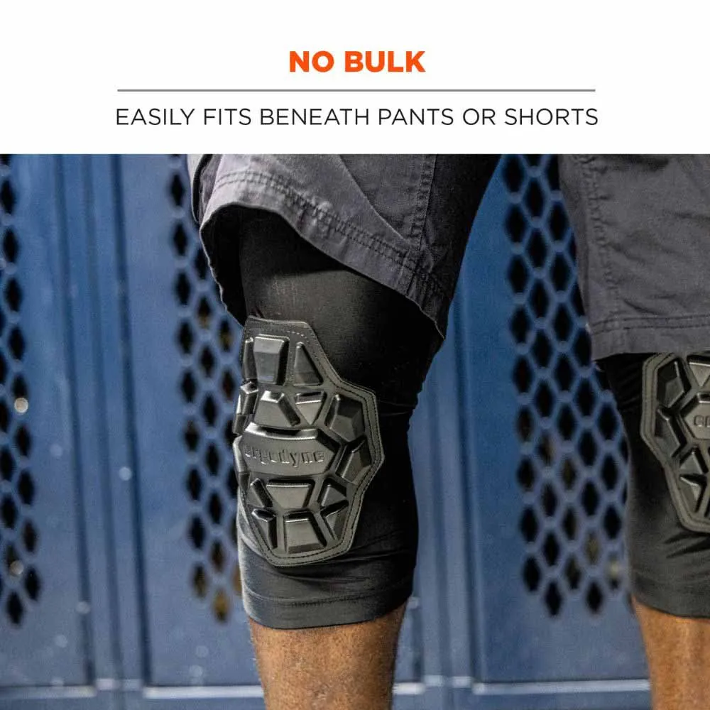 Ergodyne 18552 550 L/XL Black Padded Knee Sleeves 3-Layer Foam Cap Pair