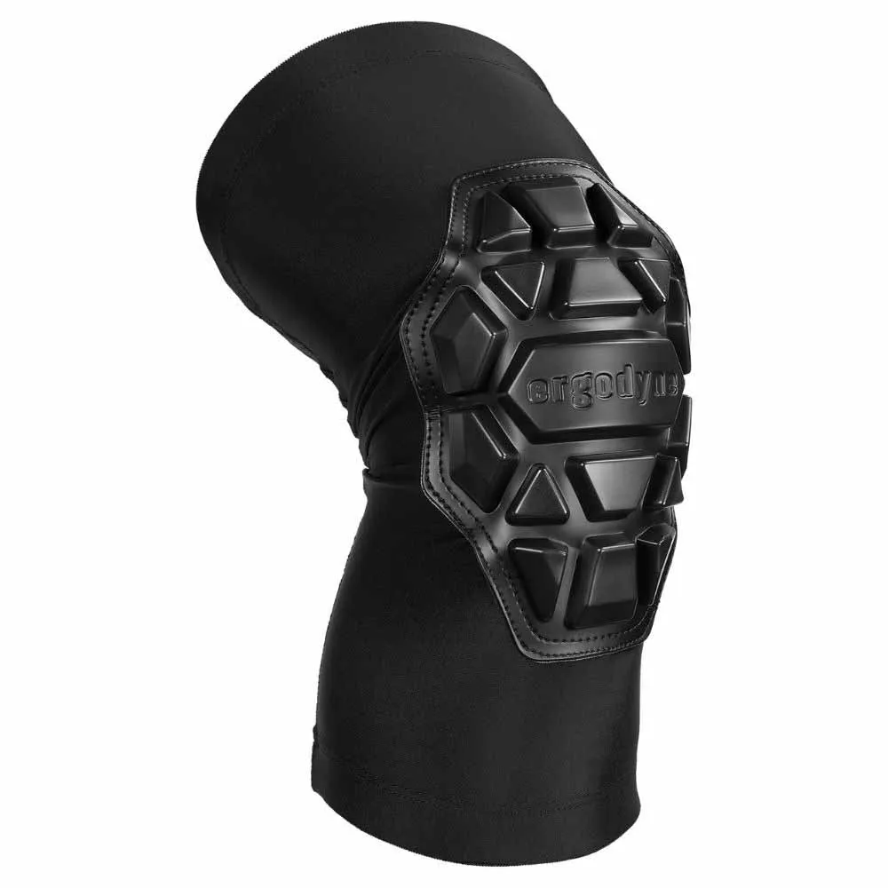 Ergodyne 18552 550 L/XL Black Padded Knee Sleeves 3-Layer Foam Cap Pair