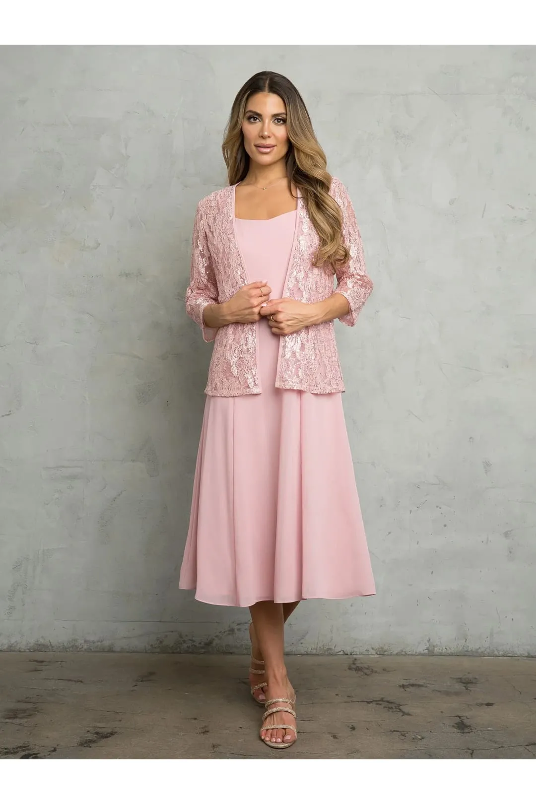 Eva USA 3489 Two Piece Short Mother of the Bride Jacket Dress